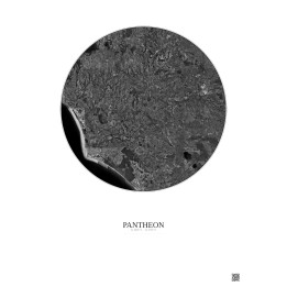 Affiche Pantheon – Poster vue satellite 30km N&B | Gravura – Fon