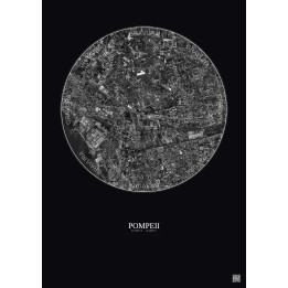 Affiche Pompeii – Poster vue satellite 2.5km N&B | Gravura – Fon