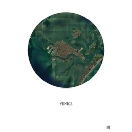 Venice Satellite View Poster 5km Color | Gravura – Light backgro