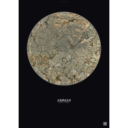 Affiche Amman – Poster vue satellite 10km Couleur | Gravura – Fo