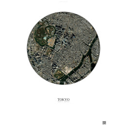Affiche Tokyo – Poster vue satellite 2.5km Couleur | Gravura – F