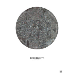 Affiche Bishkek City – Poster vue satellite 2.5km Couleur | Grav