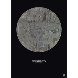 Affiche Bishkek City – Poster vue satellite 6km Couleur | Gravur
