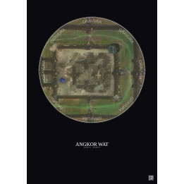 Affiche Angkor Wat – Poster vue satellite 0.1km Couleur | Gravur