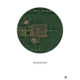Affiche Angkor Wat – Poster vue satellite 0.5km Couleur | Gravur
