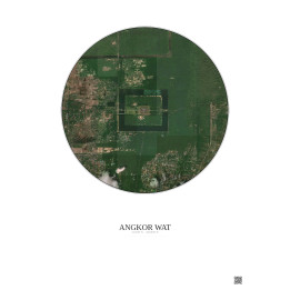 Affiche Angkor Wat – Poster vue satellite 2.5km Couleur | Gravur