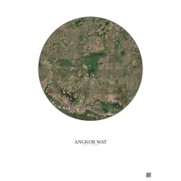 Affiche Angkor Wat – Poster vue satellite 20km Couleur | Gravura