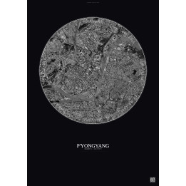 Affiche P Yongyang – Poster vue satellite 6km N&B | Gravura – Fo