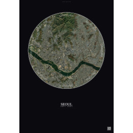 Affiche Seoul – Poster vue satellite 10km Couleur | Gravura – Fo