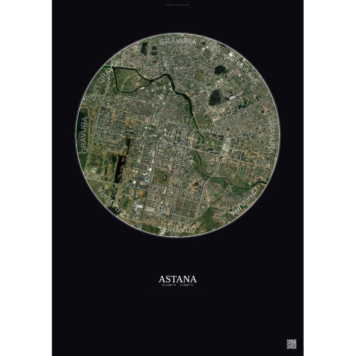 Affiche Astana – Poster vue satellite 6km Couleur | Gravura – Fo