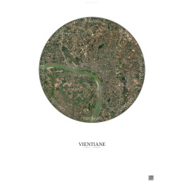 Affiche Vientiane – Poster vue satellite 10km Couleur | Gravura 