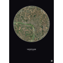 Affiche Vientiane – Poster vue satellite 10km Couleur | Gravura 
