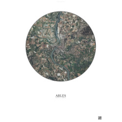 Affiche Arles – Poster vue satellite 10km Couleur | Gravura – Fond clair