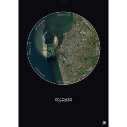 Affiche Colombo – Poster vue satellite 6km Couleur | Gravura – F