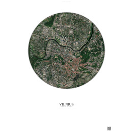 Affiche Vilnius – Poster vue satellite 2.5km Couleur | Gravura –