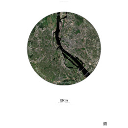 Affiche Riga – Poster vue satellite 6km Couleur | Gravura – Fond