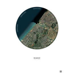 Affiche Rabat – Poster vue satellite 6km Couleur | Gravura – Fon