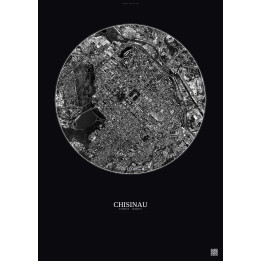 Affiche Chisinau – Poster vue satellite 2.5km N&B | Gravura – Fo