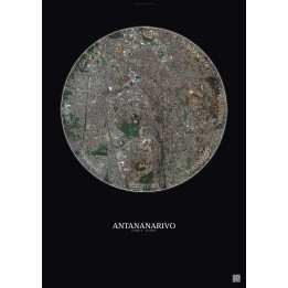 Affiche Antananarivo – Poster vue satellite 2.5km Couleur | Grav