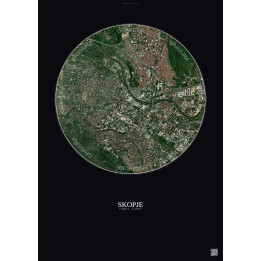 Affiche Skopje – Poster vue satellite 2.5km Couleur | Gravura – 
