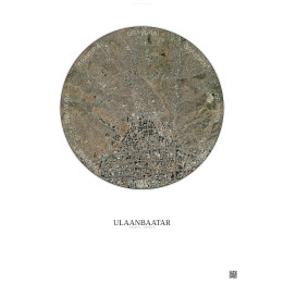 Ulaanbaatar Satellite View Poster 2.5km Color | Gravura – Light 
