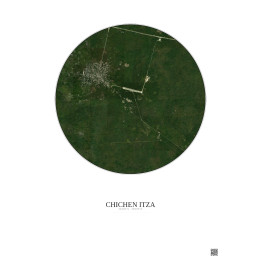 Chichen Itza Satellite View Poster 5km Color | Gravura – Light b