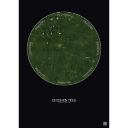 Affiche Chichen Itza – Poster vue satellite 20km Couleur | Gravu
