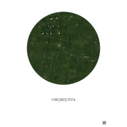 Chichen Itza Satellite View Poster 20km Color | Gravura – Light 