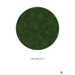 Affiche Chichen Itza – Poster vue satellite 30km Couleur | Gravu