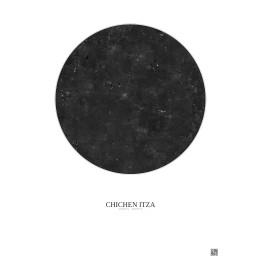 Affiche Chichen Itza – Poster vue satellite 30km N&B | Gravura –