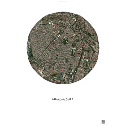 Affiche Mexico City – Poster vue satellite 2.5km Couleur | Gravu