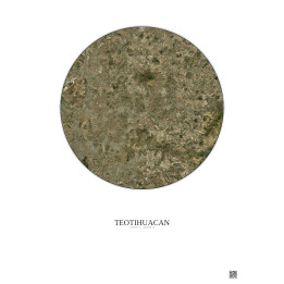 Affiche Teotihuacan – Poster vue satellite 20km Couleur | Gravur