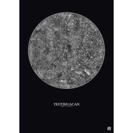 Affiche Teotihuacan – Poster vue satellite 5km N&B | Gravura – F