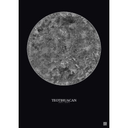 Affiche Teotihuacan – Poster vue satellite 10km N&B | Gravura – 
