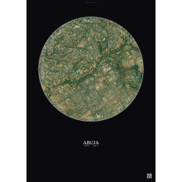 Affiche Abuja – Poster vue satellite 2.5km Couleur | Gravura – F