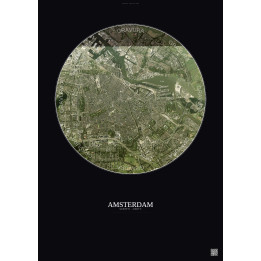Affiche Amsterdam – Poster vue satellite 6km Couleur | Gravura –