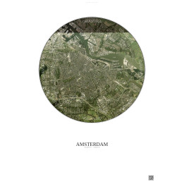 Affiche Amsterdam – Poster vue satellite 6km Couleur | Gravura –