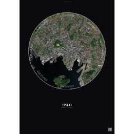 Affiche Oslo – Poster vue satellite 2.5km Couleur | Gravura – Fo