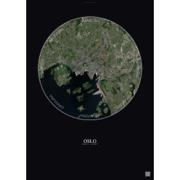 Affiche Oslo – Poster vue satellite 6km Couleur | Gravura – Fond