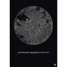 Affiche Kathmandu Metropolitan City – Poster vue satellite 10km 