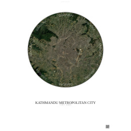 Affiche Kathmandu Metropolitan City – Poster vue satellite 10km 
