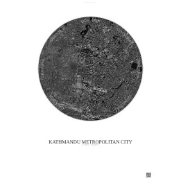 Affiche Kathmandu Metropolitan City – Poster vue satellite 2.5km