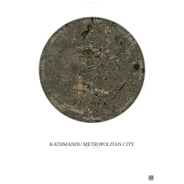 Affiche Kathmandu Metropolitan City – Poster vue satellite 2.5km