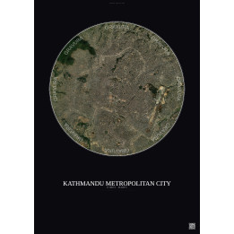 Affiche Kathmandu Metropolitan City – Poster vue satellite 6km C