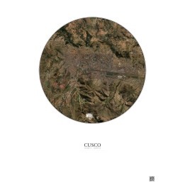 Affiche Cusco – Poster vue satellite 5km Couleur | Gravura – Fon