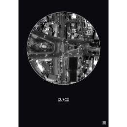 Affiche Cusco – Poster vue satellite 0.1km N&B | Gravura – Fond 
