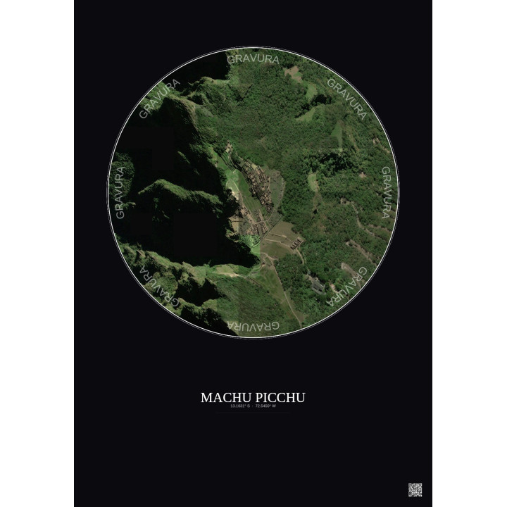 Affiche Machu Picchu – Poster vue satellite 0.5km Couleur | Grav
