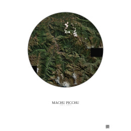 Affiche Machu Picchu – Poster vue satellite 20km Couleur | Gravu