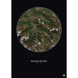 Affiche Machu Picchu – Poster vue satellite 30km Couleur | Gravu