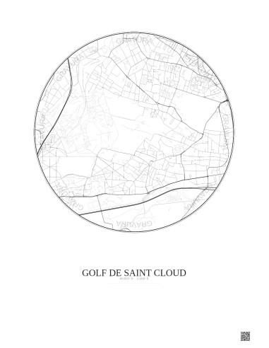 Golf De Saint Cloud City Map Poster 2.5km | Gravura – Light background